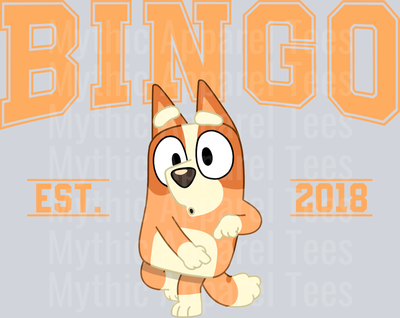 Bingo EST 2018 DTF Bluey Transfers