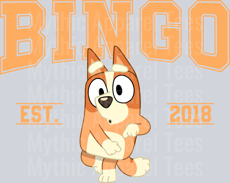 Bingo EST 2018 DTF Bluey Transfers