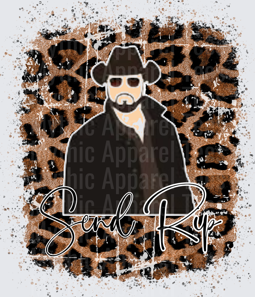 Send Rip Yellowstone Rip Wheeler Cowboy Figure Leopard Print Bleached Background