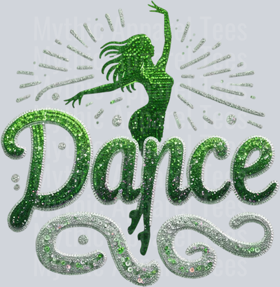 004 Dance Sequins Green DTF Dance Female Transfers