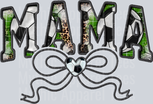Soccer mama green black and white cute DTF Sports Transfers