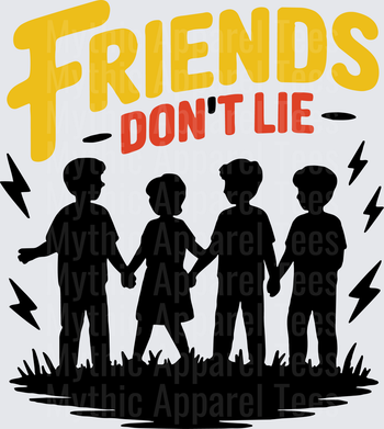 Stranger Things Friends Don't Lie Kids Silhouette Lightning