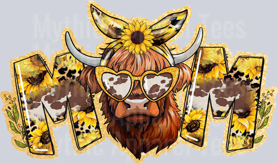 Yellow Highland Cow MOM DTF Mom Transfers