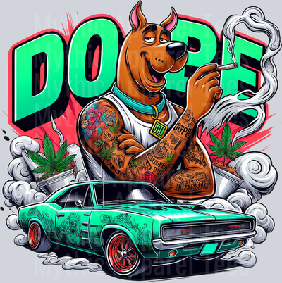 Scooby Doo Smoking Pop Culture DTF Weed Transfers