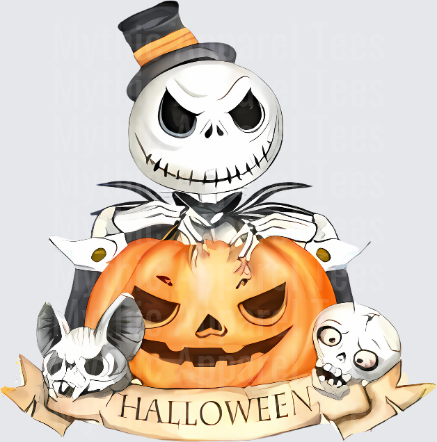 Jack Skellington Nightmare Before Christmas Halloween Pumpkin Skull Bat Banner Design