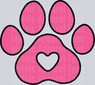 dark pink Paw Print Cat or Dog DTF Paw Print Transfers