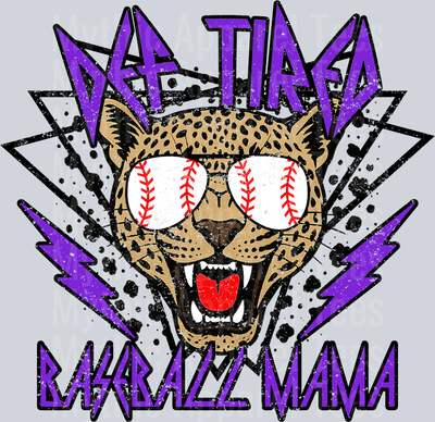 Purple Def Tired Baseball Mama School Spirit & Sports