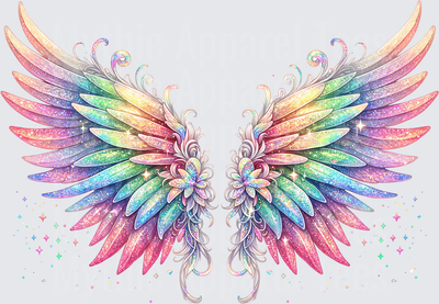Angel Wings Rainbow Glitter Sparkle Holographic Fairy