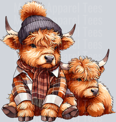 Cute Baby Highland Cow Fall Autumn Thanksgiving Kids Women T-Shirt