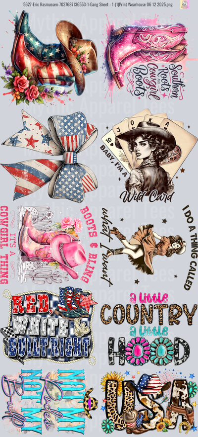 Western Girl GANG SHEET 10 FULL SIZE IMAGES