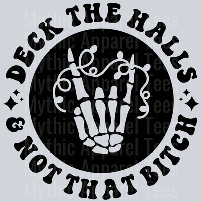 Deck The Halls And Not That Bitch Pocket Design Christmas Wavy Retro Funny Designs