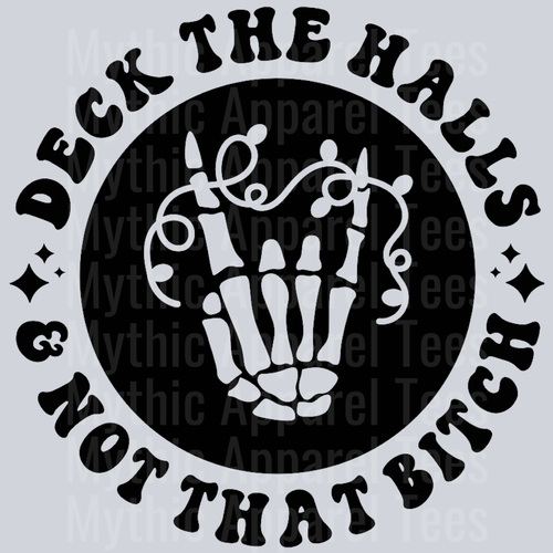Deck The Halls And Not That Bitch Pocket Design Christmas Wavy Retro Funny Designs