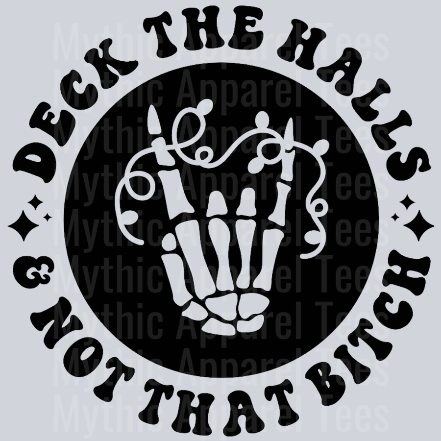 Deck The Halls And Not That Bitch Pocket Design Christmas Wavy Retro Funny Designs