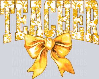 Gold Toile Teacher College Font Floral Teacher Design