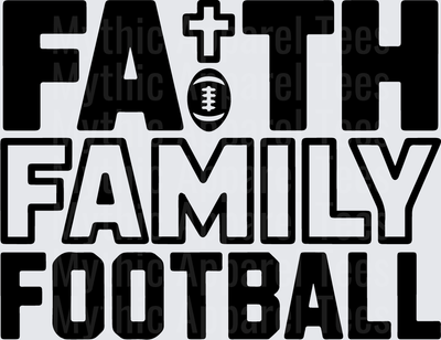 American Football Faith Family Football Cross Graphic Design