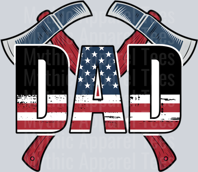 Dad red line axes firefighter DTF Firefighter Transfers