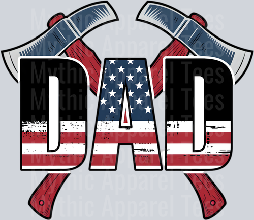 Dad red line axes firefighter DTF Firefighter Transfers