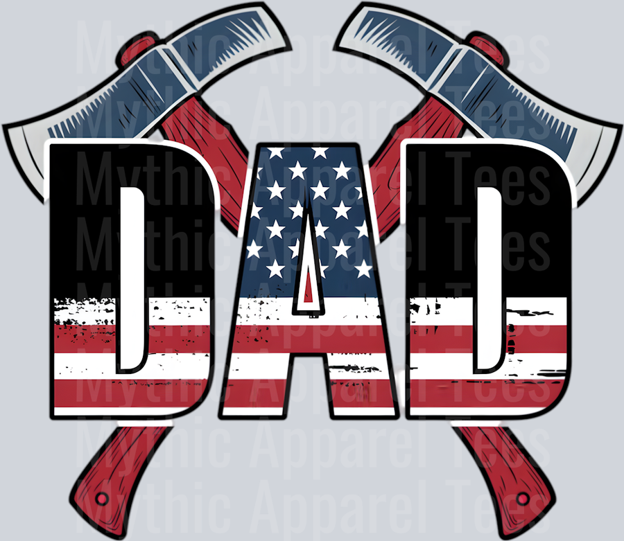 Dad red line axes firefighter DTF Firefighter Transfers
