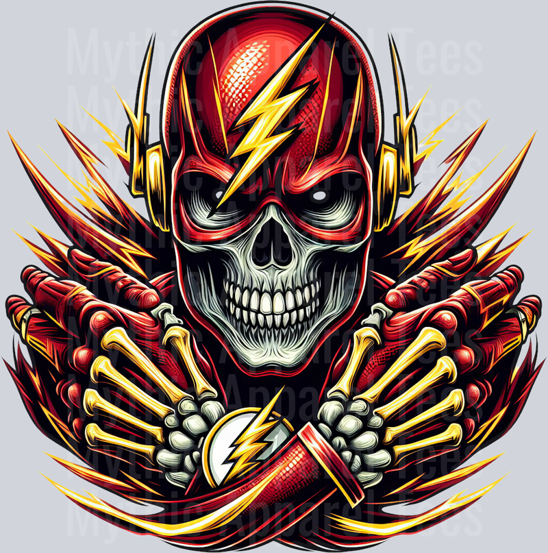 The Flash Superspeed Skull Pt 2 DTF Superhero Transfers