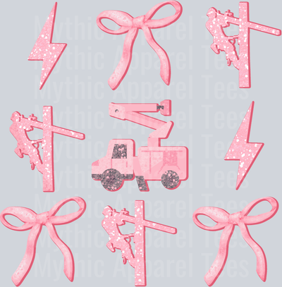 Glitte linewife coquette DTF Blue Collar Transfers