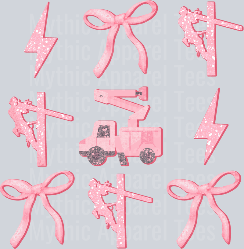 Glitte linewife coquette DTF Blue Collar Transfers