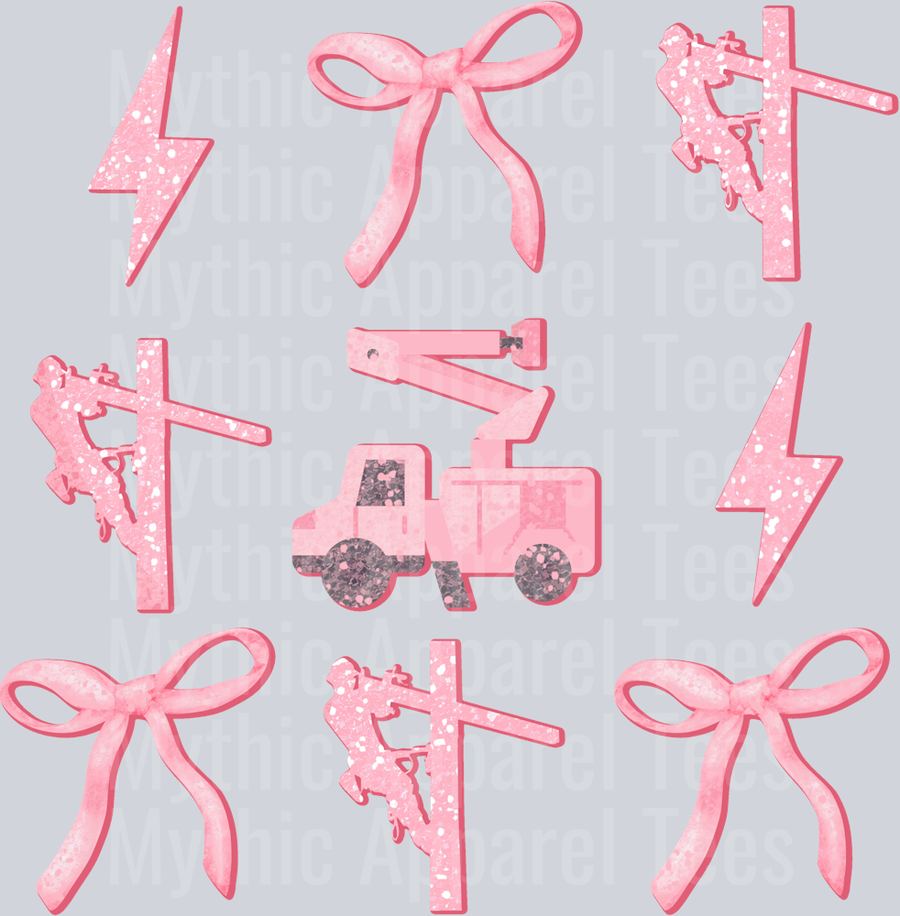 Glitte linewife coquette DTF Blue Collar Transfers