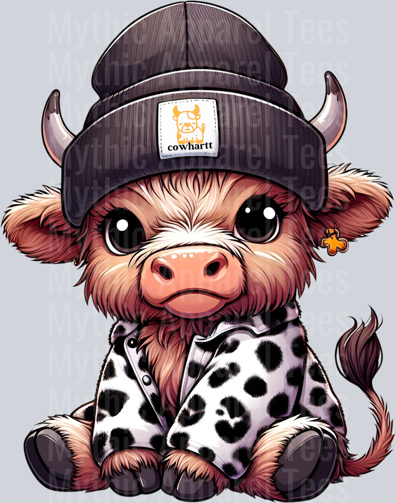 5 Leopard print Cowhartt Highland Cow DTF Carhartt Highland Cow Transfers