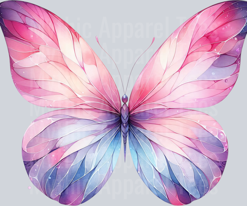 Pink and peach pastel Watercolor butterfly DTF Butterfly Transfers