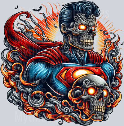 Superman Skull DTF Superhero Transfers