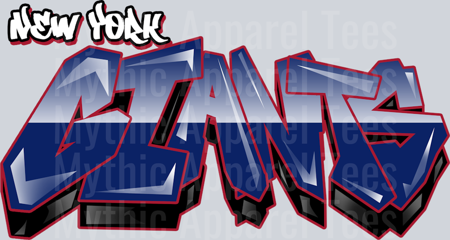 Giants Tri Color Airbrush DTF NFL Transfers