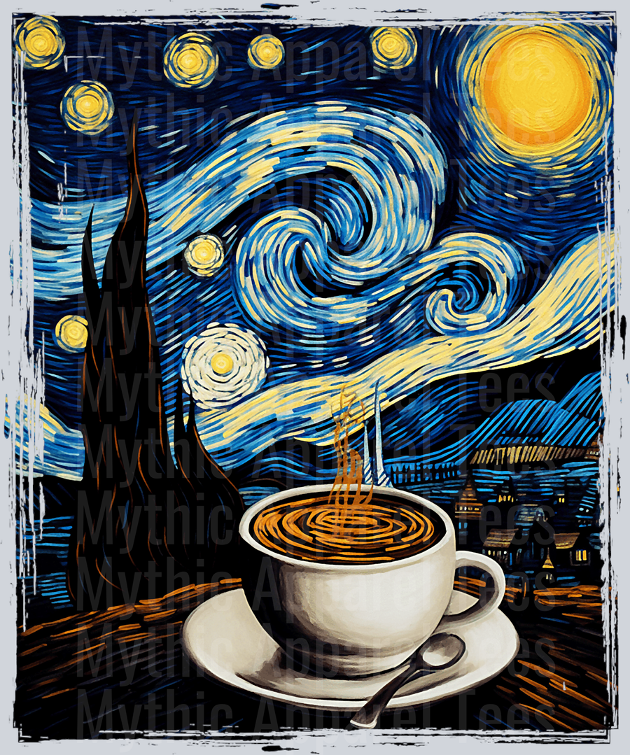 Coffee Van Goh  DTF Coffee Transfers