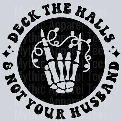 Deck The Halls And Not Your Husband Pocket Design Christmas Wavy Retro Funny Designs
