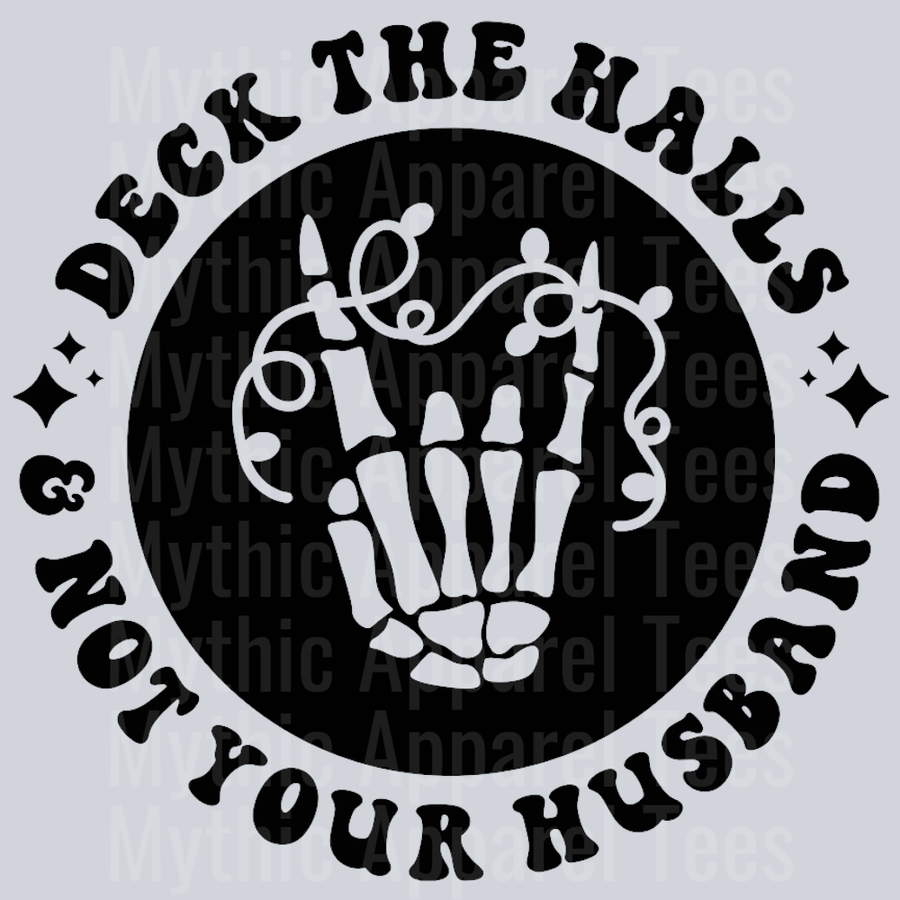 Deck The Halls And Not Your Husband Pocket Design Christmas Wavy Retro Funny Designs
