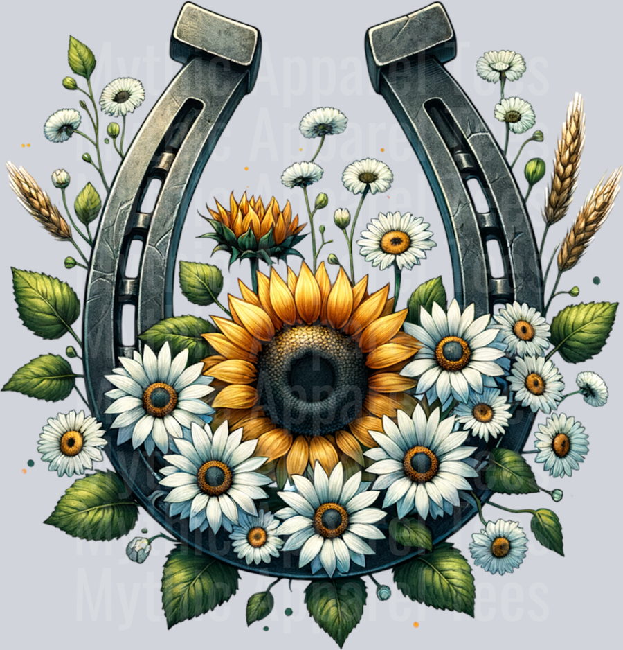 HORSESHOE SUNFLOWER CLIPART