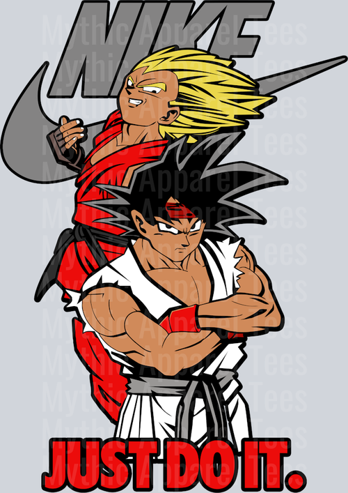 GOKU AND VEGETA Dragon Ball Z JUST DO IT DTF Nike Transfers
