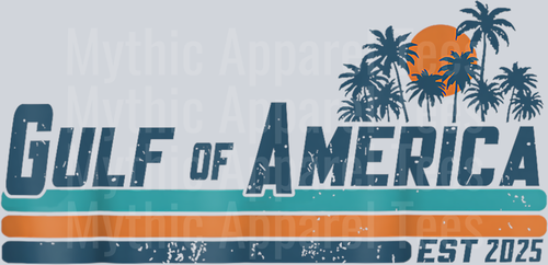 Retro Gulf Of US America 2025 American Flag Gulf Mexico 14 DTF Gulf Of America Transfers