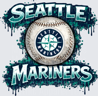 MLB Transfers Seattle Mariners Baseball Grunge Splash Design