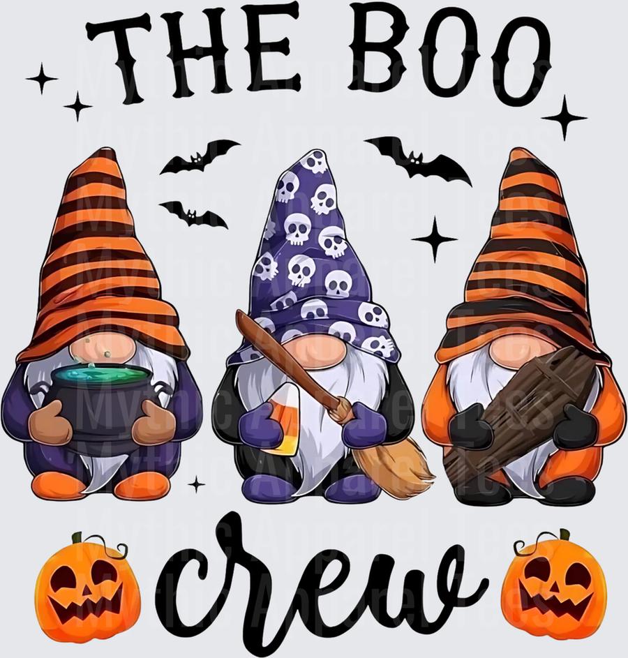 The Boo Crew Halloween Gnomes with Cauldron Broom and Jack-o-Lanterns