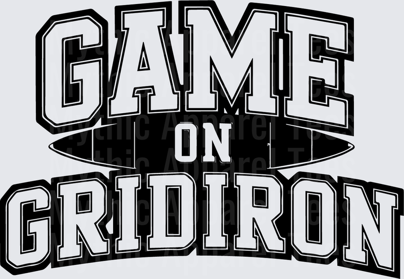 American Football Game On Gridiron Bold Varsity Text Design