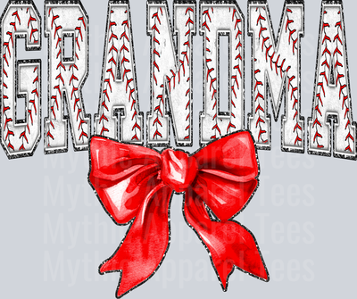 Baseball Grandma Bow School Spirit & Sports