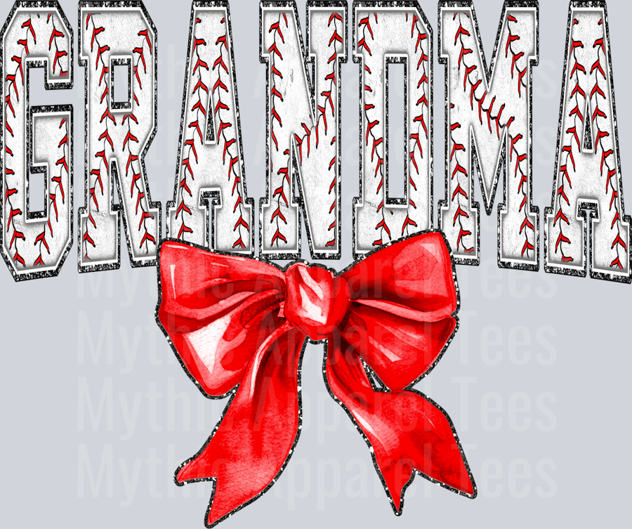 Baseball Grandma Bow School Spirit & Sports