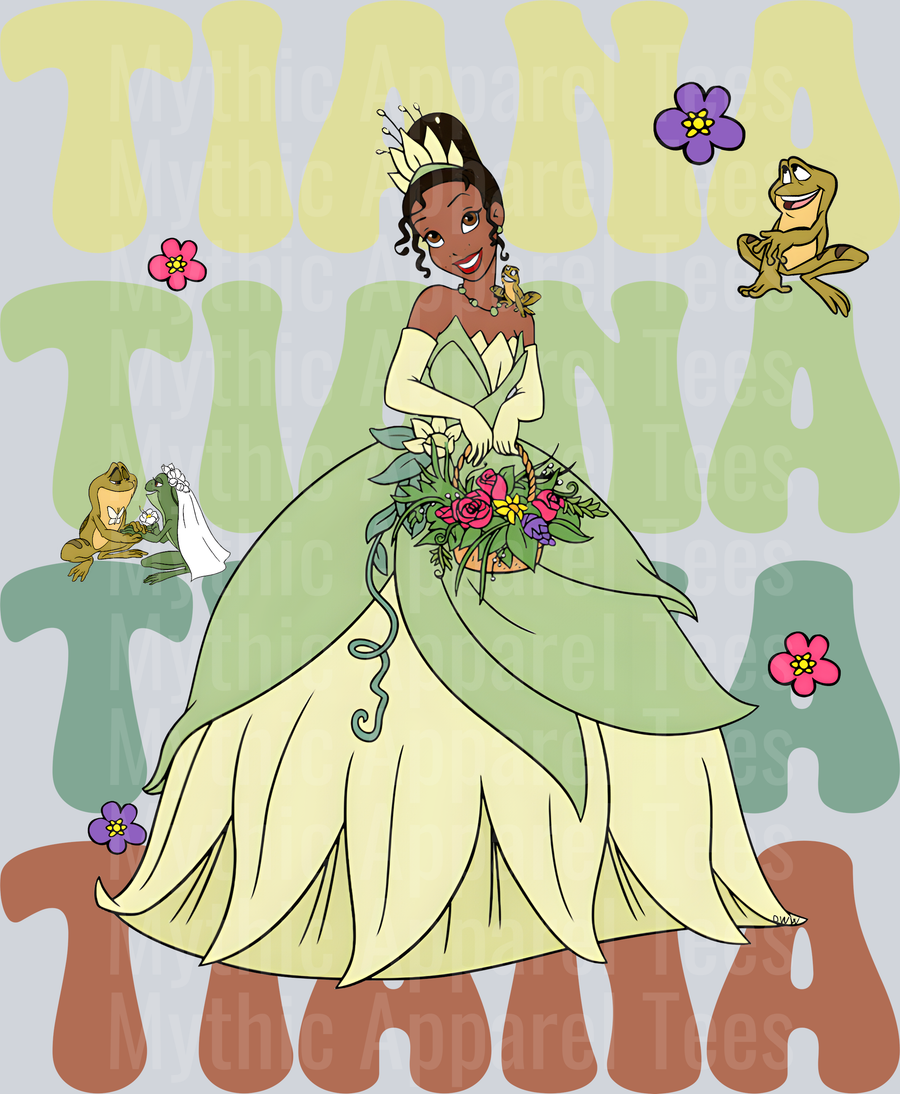 Tiana The princess Frog DTF Disney Transfers