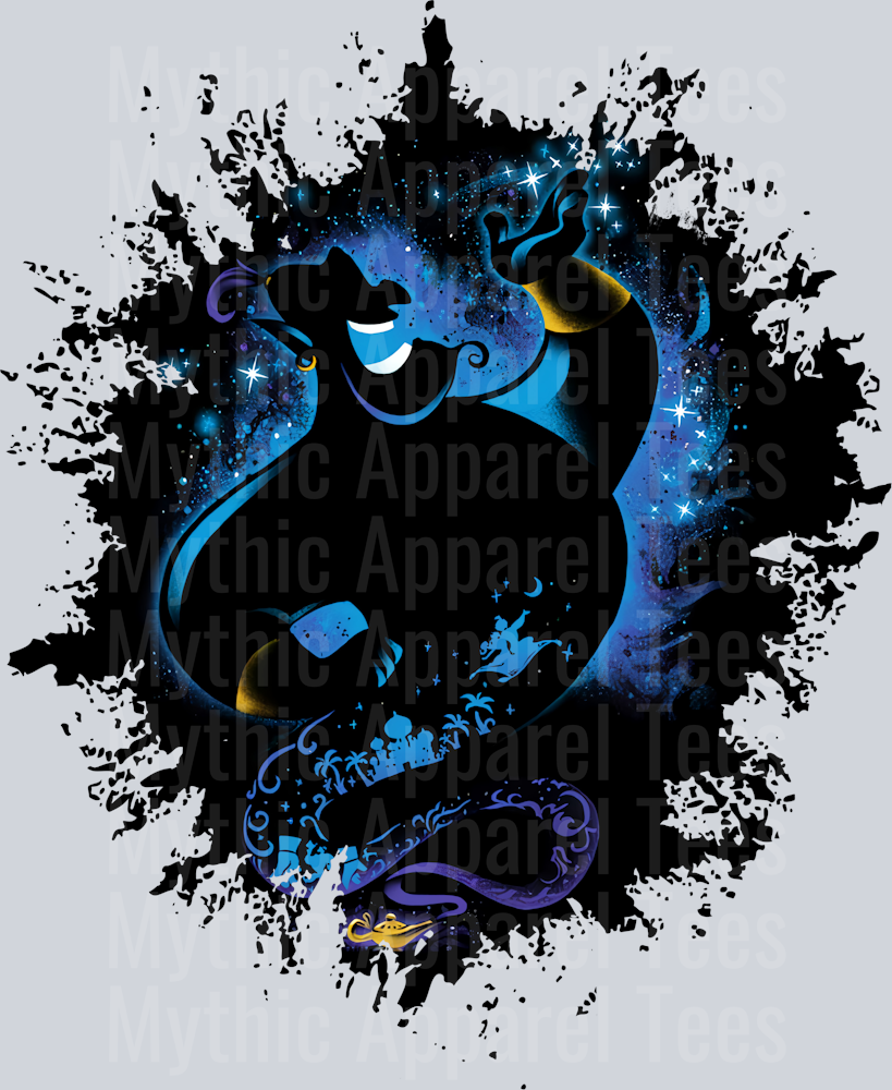 Genie Disney Aladdin Dark Silhouette Color Splash Crystal Ball Vision