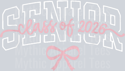 First Day School Pink Coquette Bow Senior 2026 Class of 2026 T-Shirt