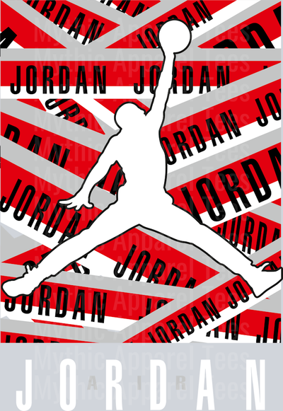 Red and gery tape Michael Jordan Chicago Bulls Jordans Nike DTF Michael Jordan Transfers