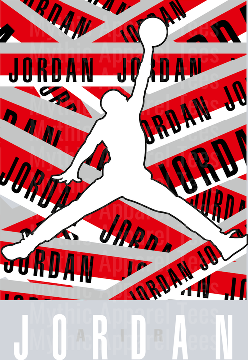 Red and gery tape Michael Jordan Chicago Bulls Jordans Nike DTF Michael Jordan Transfers