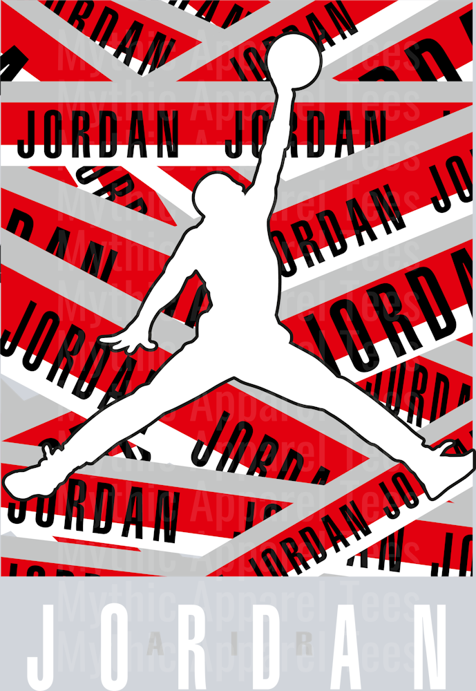 Red and gery tape Michael Jordan Chicago Bulls Jordans Nike DTF Michael Jordan Transfers