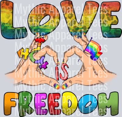 Love Freedom rainbow and hands LGBTQ+ Transfer