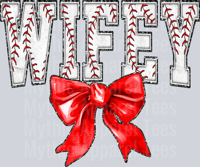 Baseball Wifey Bow School Spirit & Sports