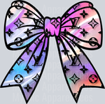Iridescent Louis Vuitton Bow, Fashion Transfers, Holographic Style, Luxury Accessories, Chic Aesthetic, Designer Brands, DTF Transfer